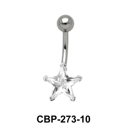 Prong Set Star Stone Belly CZ Crystal CBP-273-10