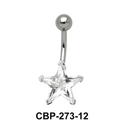 Prong Set Star Stone Belly CZ Crystal CBP-273-12