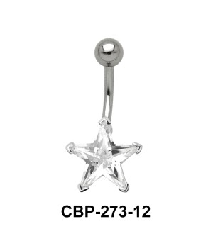 Prong Set Star Stone Belly CZ Crystal CBP-273-12