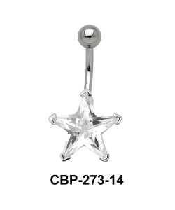 Prong Set Star Stone Belly CZ Crystal CBP-273-14