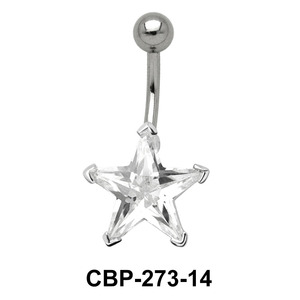 Prong Set Star Stone Belly CZ Crystal CBP-273-14