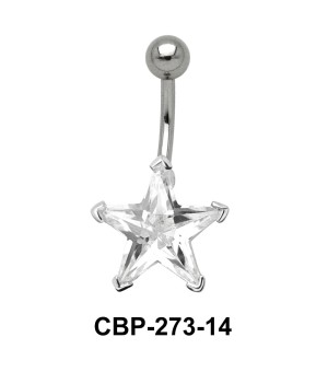 Prong Set Star Stone Belly CZ Crystal CBP-273-14