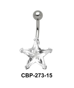 Prong Set Star Stone Belly CZ Crystal CBP-273-15