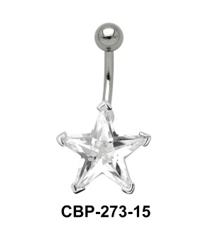 Prong Set Star Stone Belly CZ Crystal CBP-273-15