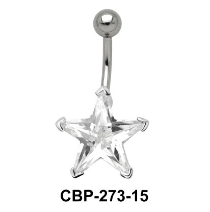 Prong Set Star Stone Belly CZ Crystal CBP-273-15