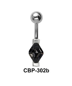 Diamond Shaped Stone Belly Piercing CBP-302b