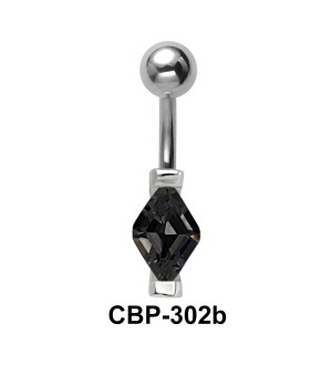 Diamond Shaped Stone Belly Piercing CBP-302b