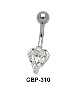 Diamond Stone Set Belly CZ Crystal CBP-310