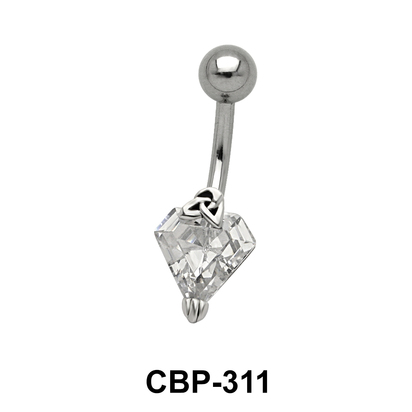 CZ Diamond Shaped Belly Piercing CBP-311