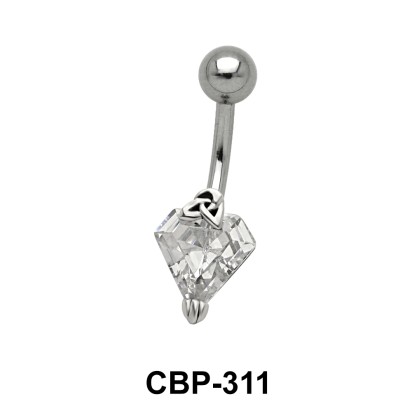 CZ Diamond Shaped Belly Piercing CBP-311