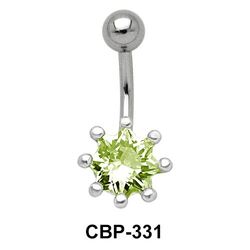 Belly Piercing with Round Cut CZ CBP-331