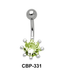 Belly Piercing with Round Cut CZ CBP-331