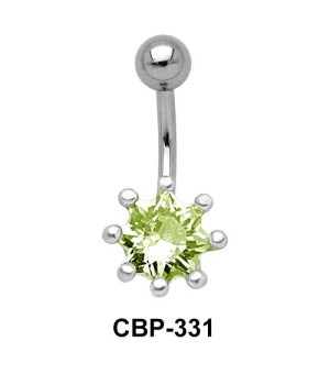 Belly Piercing with Round Cut CZ CBP-331