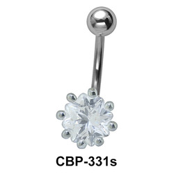 Belly Piercing with Round Cut CZ CBP-331s