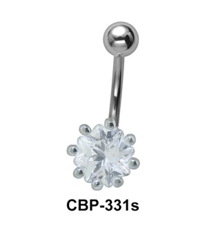 Belly Piercing with Round Cut CZ CBP-331s