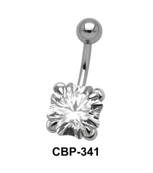 Prong Set Square Stone Belly CZ Crystal CBP-341