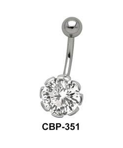 Floral Belly CZ Crystal CBP-351