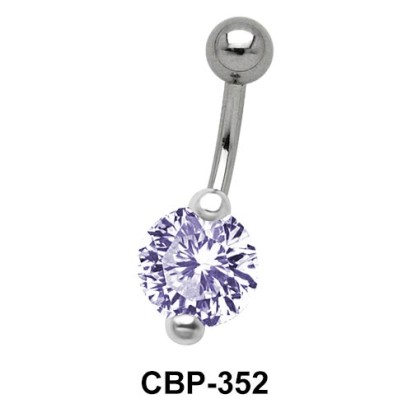 Round Brilliant Stone Belly Button Ring CBP-352