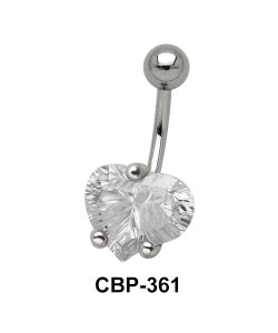 Shiny Heart Belly CZ Crystal CBP-361