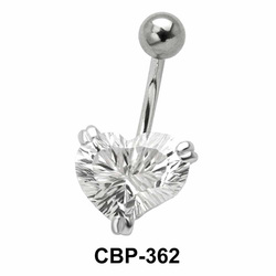 Heart Shaped Belly CZ Crystal CBP-362