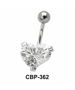 Heart Shaped Belly CZ Crystal CBP-362