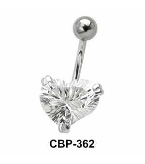 Heart Shaped Belly CZ Crystal CBP-362