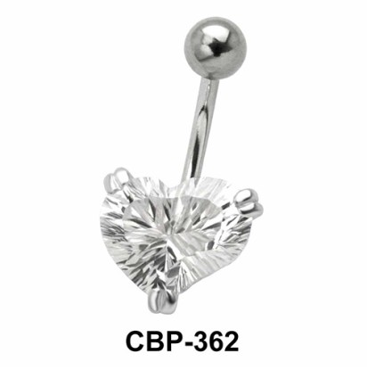 Heart Shaped Belly CZ Crystal CBP-362