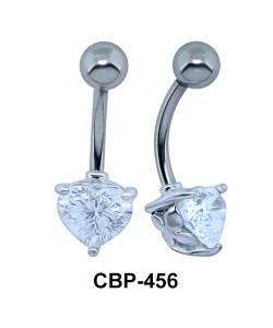 Radiant Colorless Stone Heart Belly Piercing CBP-456