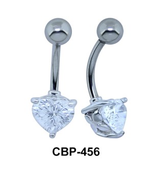 Radiant Colorless Stone Heart Belly Piercing CBP-456