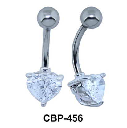 Radiant Colorless Stone Heart Belly Piercing CBP-456