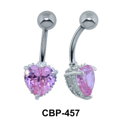 Heart CZ Belly Piercing CBP-457