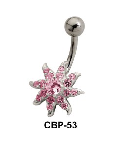 Flower Stone Set Belly Rings CBP-53