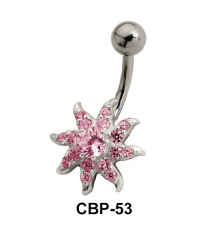 Flower Stone Set Belly Rings CBP-53