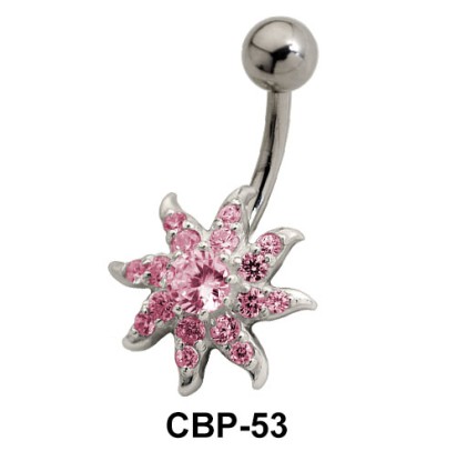 Flower Stone Set Belly Rings CBP-53