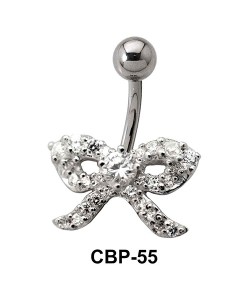 Bow Designed Stone Set Belly Piercing CBP-55