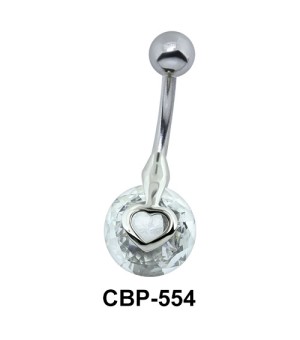 Heart Crystal Ball Belly Button Ring CBP-554