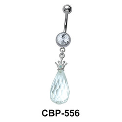 Unique Pear Stone with Crown Belly Ring CBP-556