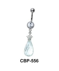 Unique Pear Stone with Crown Belly Ring CBP-556