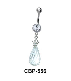 Unique Pear Stone with Crown Belly Ring CBP-556