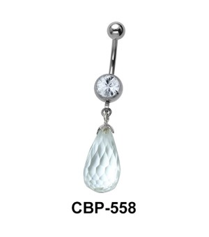 Dual Stone Dangler Belly Piercing CBP-558