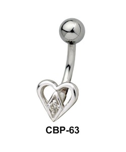 Stone Set Heart Belly Rings CBP-63