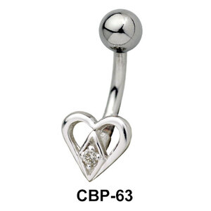 Stone Set Heart Belly Rings CBP-63