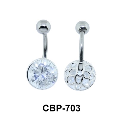 Stone Set Belly Piercing Trendy Line CBP-703