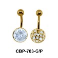 Stone Set Belly Piercing Trendy Line CBP-703