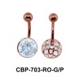 Stone Set Belly Piercing Trendy Line CBP-703