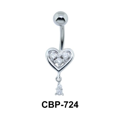 Pink Stone Heart Assorted Belly Piercing CBP-724