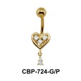 Pink Stone Heart Assorted Belly Piercing CBP-724