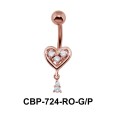 Pink Stone Heart Assorted Belly Piercing CBP-724