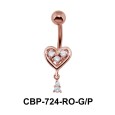 Pink Stone Heart Assorted Belly Piercing CBP-724