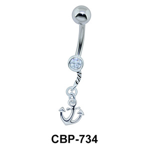 Belly Piercing with Anchor Pendant CBP-734 